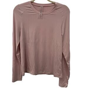 NWOT  Nicole Miller Sport Light Pink Long sleeve Athletic Shirt Size Medium